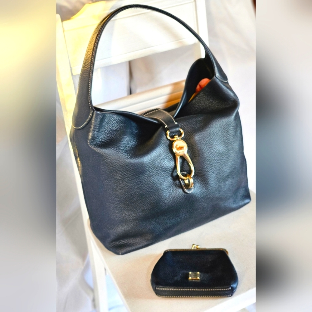 Dooney & Bourke Belvedere Shoulder Bag, Pebbled Navy Leather